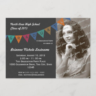 Afstuderen Pennant Flag Banner met foto Kaart