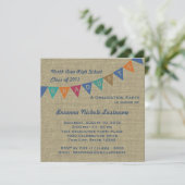 Afstuderen Pennant Flag en Burlap Kaart (Staand voorkant)
