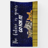 AFSTUDEREN, pensionering, enz. Spandoek (Verticaal)