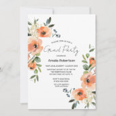 Afstuderen Perzik Bloemen en Groen UITNODIGING (Voorkant)