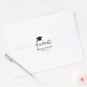 Afstuderen Pet | Afstuderen script Ronde Sticker (Envelop)
