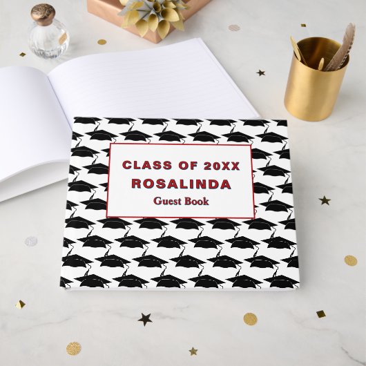 Afstuderen Pet Afstuderen Senior Class Custom Gastenboek (Voorkant open)