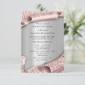 Afstuderen PET Bachelorette 3d Roos Silver Kaart (Staand voorkant)