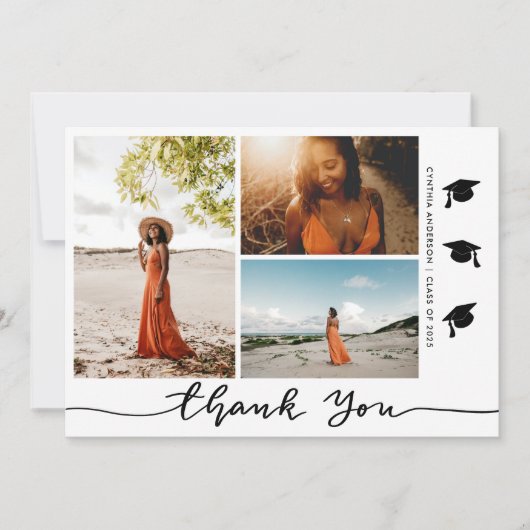 Afstuderen Pet Bedankt Script Afstudeerder Foto Kaart (Voorkant)