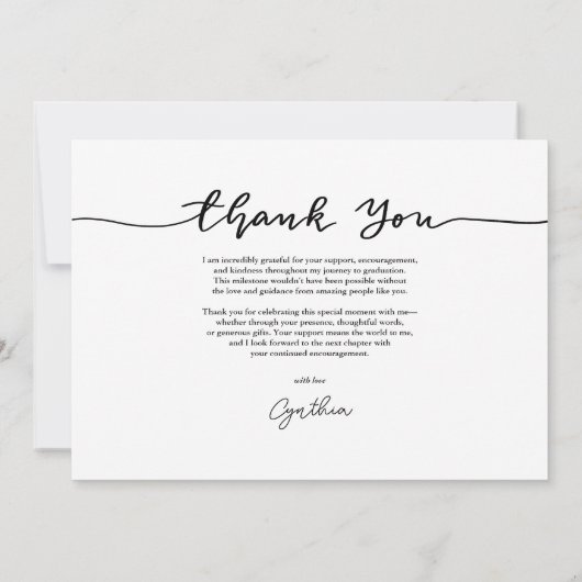 Afstuderen Pet Bedankt Script Afstudeerder Foto Kaart (Achterkant)