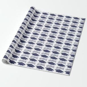 Afstuderen Pet Blauw Cadeaupapier