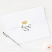 Afstuderen Pet Faux Gold Foil Dank u Vierkante Sticker (Envelop)