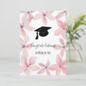 Afstuderen Pet Gefeliciteerd Waterverf Floral Kaart (Staand voorkant)