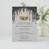 Afstuderen Pet Glitter Photo Black Gold Kaart (Staand voorkant)
