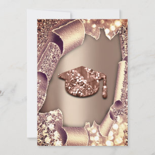 Afstuderen PET Glitter Roos 3D EFFECT Kaart