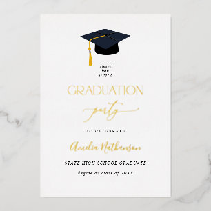 Afstuderen Pet Graduation Party Folie Uitnodiging