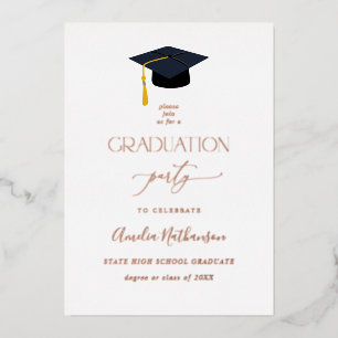 Afstuderen Pet Graduation Party - Volledig Folie Uitnodiging