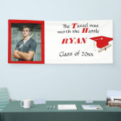 Afstuderen, Pet & kwastje, Rood en Wit Spandoek (Beurs)