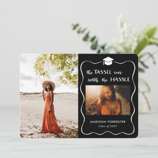 Afstuderen Pet Script Tassel was het gedoe waard Kaart (Staand voorkant)