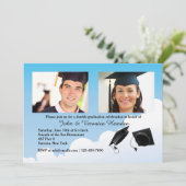 Afstuderen Pet Toss Fotouitnodiging Kaart (Staand voorkant)