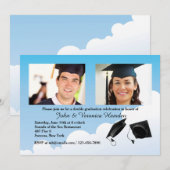 Afstuderen Pet Toss Fotouitnodiging Kaart (Voorkant / Achterkant)