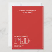 Afstuderen PhD Aankondiging Foto White Red (Achterkant)