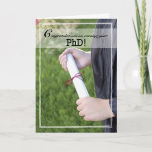 AFSTUDEREN PHD Degree Gefeliciteerd, Diploma Kaart