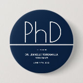 Afstuderen PhD-graad Blue Keepomwille Ronde Button 7,6 Cm (Voorkant)