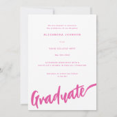 Afstuderen Photo Arch Modern Pink Script Aankondiging (Achterkant)