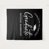 Afstuderen Photo Booth Backdrop Black Wandkleed (Voorkant (horizontaal))