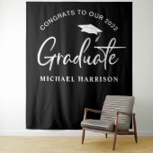 Afstuderen Photo Booth Backdrop Black Wandkleed (In situ)