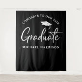 Afstuderen Photo Booth Backdrop Black Wandkleed (Voorkant)