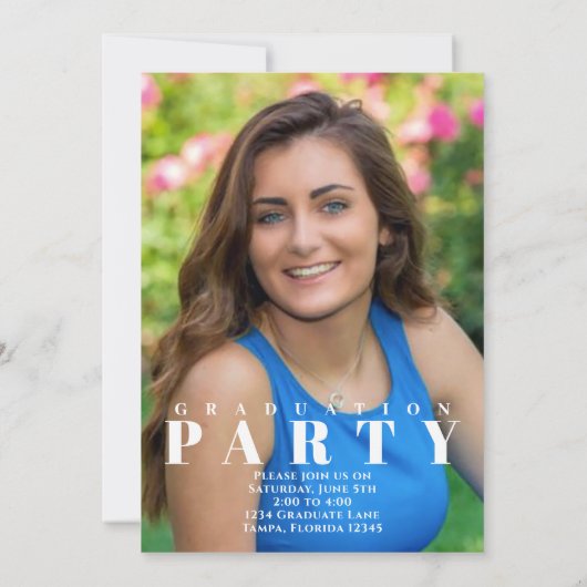 Afstuderen Photo Calligraphy Script Navy Blue Kaart (Achterkant)