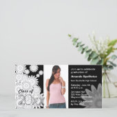 Afstuderen Photo Card White Flower (Staand voorkant)