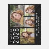 Afstuderen Photo Collage Black Fleece Deken (Voorkant)
