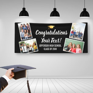 Afstuderen Photo Collage Congrates Senior Black Spandoek