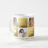 Afstuderen Photo Collage Gold Class of 20XX Custom Koffiemok (Voorkant links)