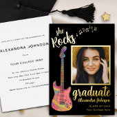 Afstuderen Photo Graduation Party Script Black Gol Folie Uitnodiging