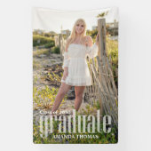 Afstuderen Photo minimalist Simple Script Modern Spandoek (Verticaal)