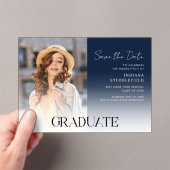 Afstuderen Photo Script-Afstudeerder De datum opsl Acryl Uitnodigingen (Insitu (Draagbaar))