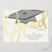 Afstuderen Photo Template Classic Script Folie Uitnodiging (Voorkant)