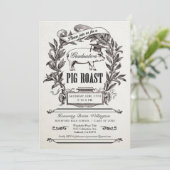 Afstuderen Pig Roast Uitnodigingen - Hoogste Vinta (Staand voorkant)