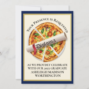 Afstuderen Pizza Party Invitation Kaart
