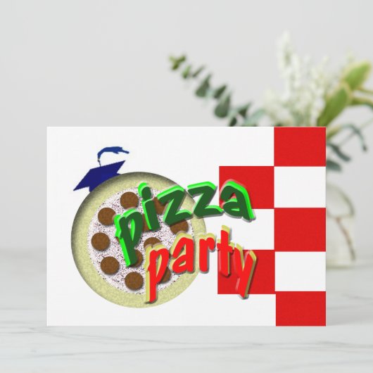 Afstuderen Pizza Party!!!!! Kaart (Staand voorkant)