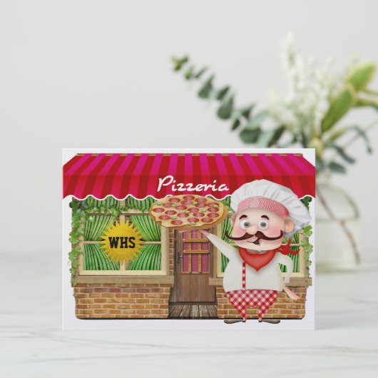Afstuderen Pizza Party - SRF Kaart (Staand voorkant)