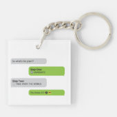 Afstuderen Plan Chat T-Shirt Sleutelhanger (Achterkant)