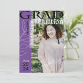 Afstuderen Poster gestileerde foto lavendel Feestdagenkaart (Staand voorkant)