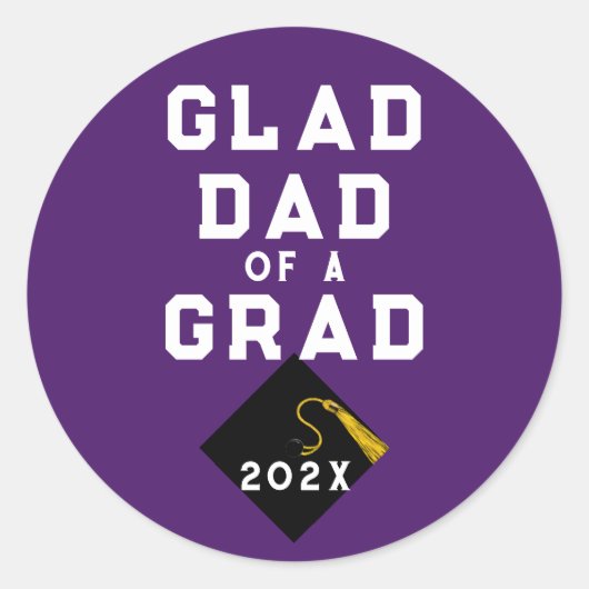 Afstuderen Proud Dad Ronde Sticker (Voorkant)