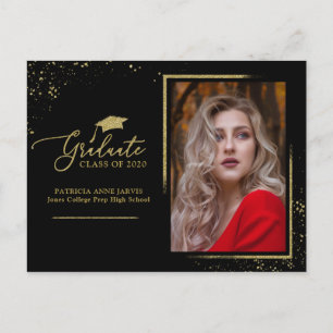 Afstuderen publicatie Chic Afstudeerder Gold Glitt Briefkaart