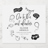 Afstuderen Quirky Doodle Next Adventure White Bier Etiket (Enkel label)