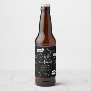 Afstuderen Quirky Doodle Next Adventure Zwart Bier Etiket