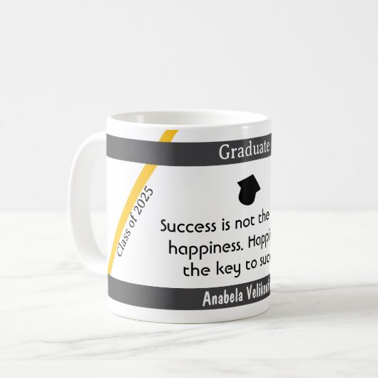 Afstuderen Quote 3 Koffie mok (Voorkant links)