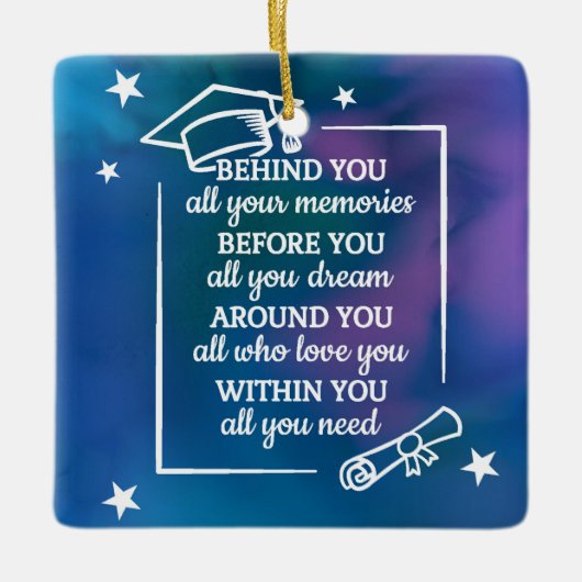 Afstuderen Quote Keramisch Ornament (Voorkant)