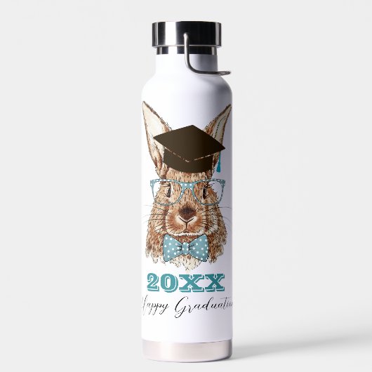 Afstuderen Rabbit Custom Water Bottle Waterfles (Links)