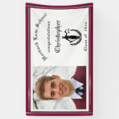 Afstuderen, rechtenschool, rood, Crimson Custom Spandoek (Verticaal)